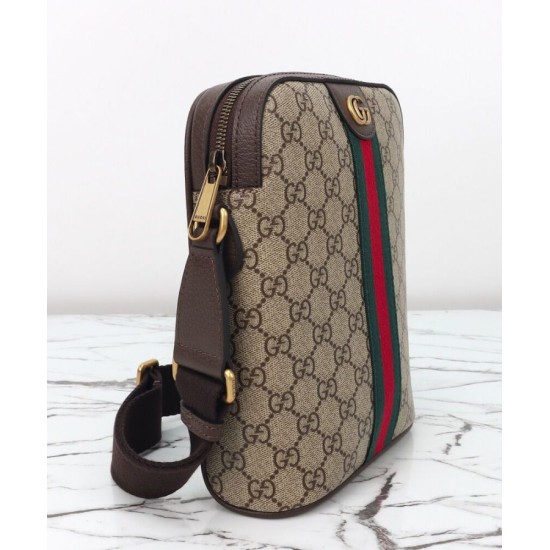 Replica Borsa a tracolla Gucci Ophidia piccola 839103 Caffè scuro