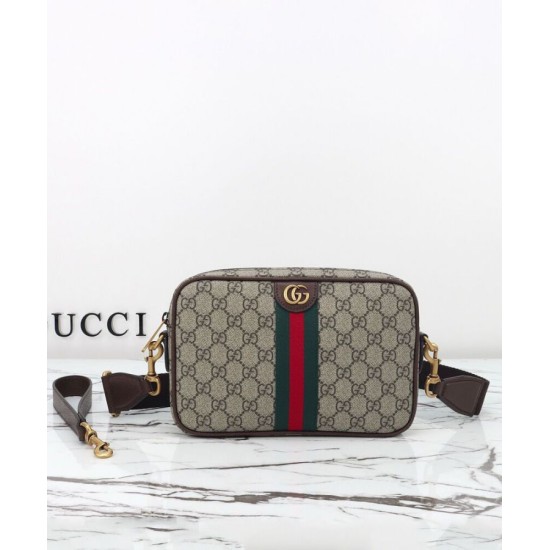 Replica Borsa a tracolla Gucci Ophidia piccola 839155 Caffè scuro