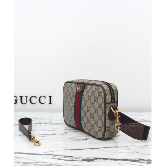 Replica Borsa a tracolla Gucci Ophidia piccola 839155 Caffè scuro