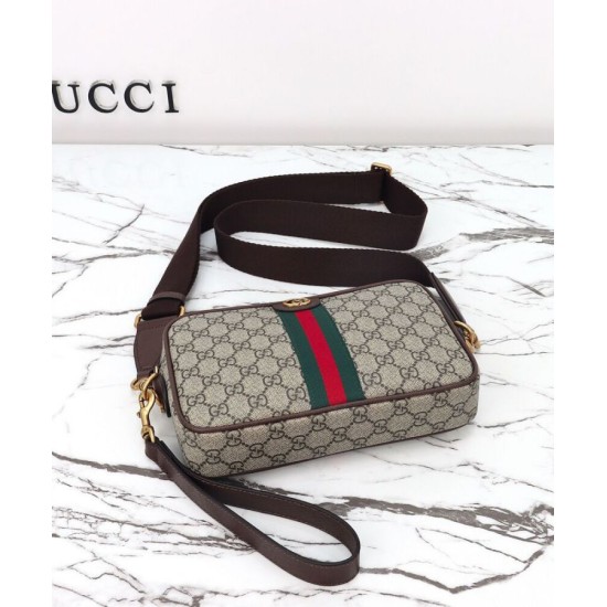 Replica Borsa a tracolla Gucci Ophidia piccola 839155 Caffè scuro