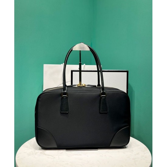 Replica Borsa Prada Re-Edition 1980 grande in Saffiano Re-Nylon, nera
