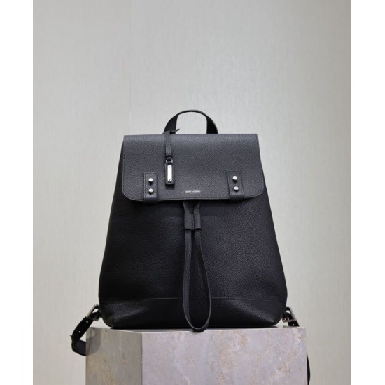 Replica Zaino YSL Saint Laurent Sac De Jour in pelle martellata, nero