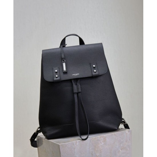 Replica Zaino YSL Saint Laurent Sac De Jour in pelle martellata, nero