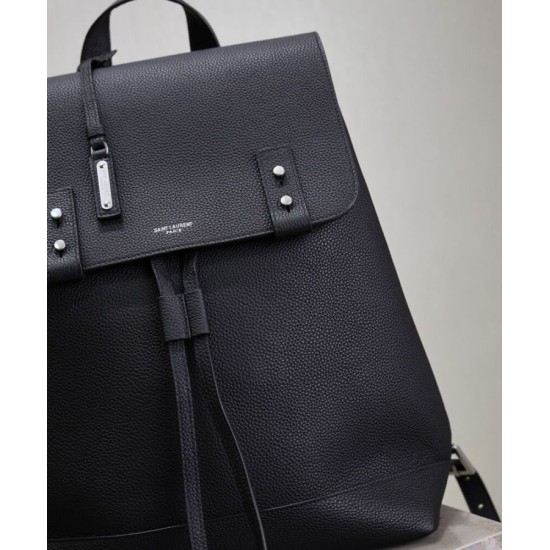 Replica Zaino YSL Saint Laurent Sac De Jour in pelle martellata, nero