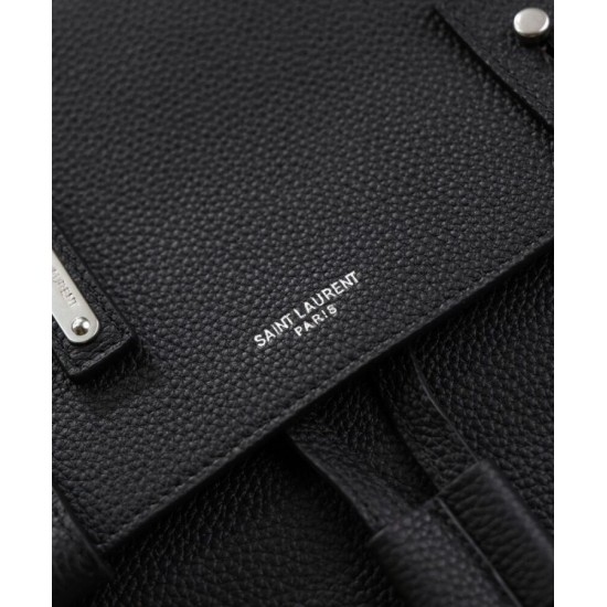 Replica Zaino YSL Saint Laurent Sac De Jour in pelle martellata, nero