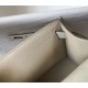 Replica Borsa Hermès Kelly Pochette in pelle Epsom bianca