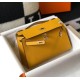 Replica Borsa Hermès Kelly Pochette in pelle Epsom gialla