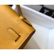 Replica Borsa Hermès Kelly Pochette in pelle Epsom gialla