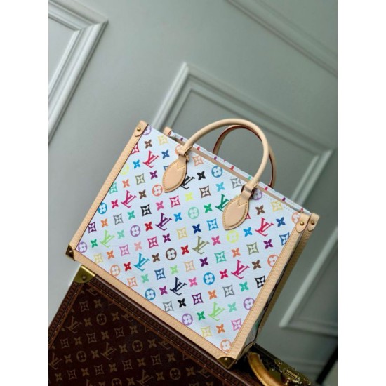 Replica Borsa Louis Vuitton LV x TM OnTheGo MM in tela Monogram Multicolore M13079