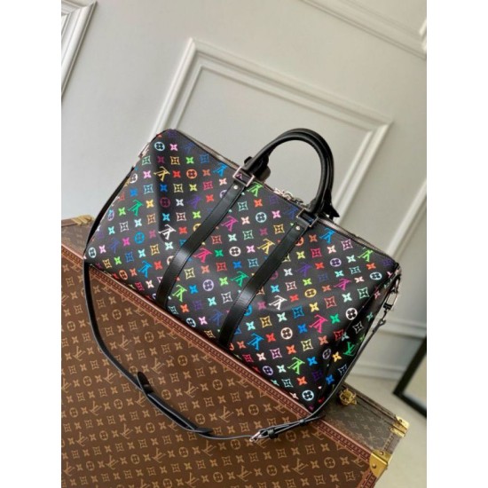 Replica Borsa Louis Vuitton LV x TM Keepall Bandouliere 50 in tela Monogram multicolore M13745