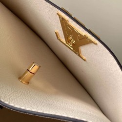Replica Borsa Louis Vuitton Lock and Walk in pelle martellata marrone M24165