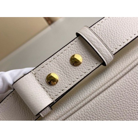 Replica Borsa Louis Vuitton Lock and Walk in pelle martellata bianca M24638