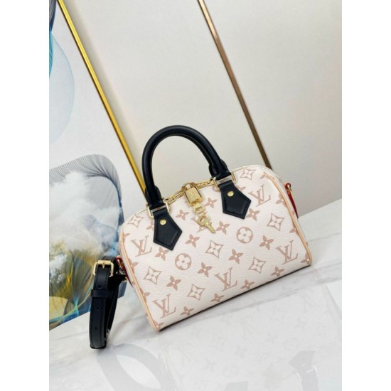 Replica Borsa Louis Vuitton Speedy Bandouliere 20 in tela Monogram Dune M46906
