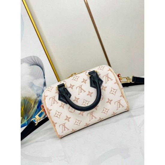 Replica Borsa Louis Vuitton Speedy Bandouliere 20 in tela Monogram Dune M46906
