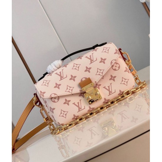 Replica Borsa Louis Vuitton Pochette Metis East West in tela Monogram Dune M46914