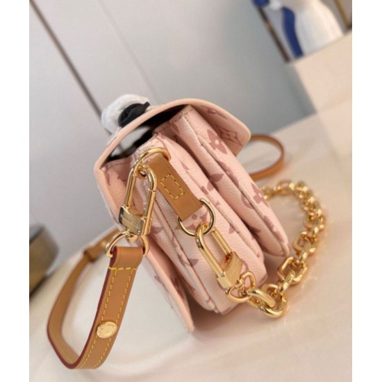 Replica Borsa Louis Vuitton Pochette Metis East West in tela Monogram Dune M46914