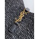 Replica Borsa a tracolla piccola Saint Laurent Le 5 À 7 morbida in rafia nera