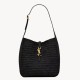 Replica Borsa a tracolla piccola Saint Laurent Le 5 À 7 morbida in rafia nera