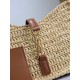 Replica Mini borsa Hobo Saint Laurent Le 5 À 7 in rafia naturale