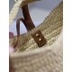 Replica Mini borsa Hobo Saint Laurent Le 5 À 7 in rafia naturale