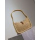 Replica Mini borsa Hobo Saint Laurent Le 5 À 7 in rafia naturale