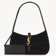 Replica Mini borsa hobo Saint Laurent Le 5 À 7 in rafia nera