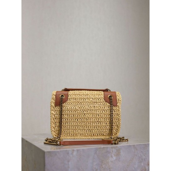 Replica Mini borsa Saint Laurent Niki in rafia naturale