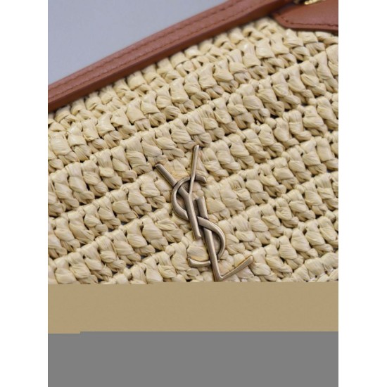 Replica Mini borsa Saint Laurent Niki in rafia naturale