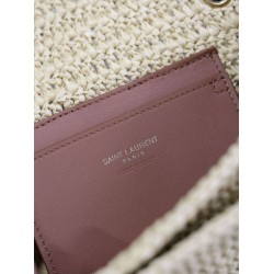 Replica Mini borsa Saint Laurent Niki in rafia naturale