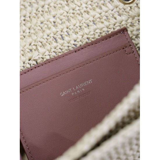 Replica Mini borsa Saint Laurent Niki in rafia naturale