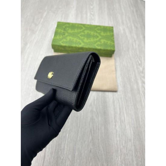 Replica Portafoglio continentale Gucci GG Marmont bicolore 456116 Nero Imitazioni Falso