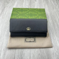 Replica Portafoglio continentale Gucci GG Marmont bicolore 456116 Nero Imitazioni Falso