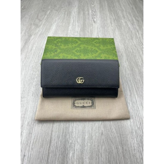 Replica Portafoglio continentale Gucci GG Marmont bicolore 456116 Nero Imitazioni Falso