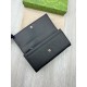 Replica Portafoglio continentale Gucci GG Marmont bicolore 456116 Nero Imitazioni Falso