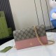 Replica Portafoglio Gucci GG Marmont con catena 497985 Rosa Imitazioni Falso