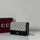 Replica Portafoglio Gucci GG Marmont con catena 497985 Nero Imitazioni Falso