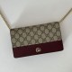 Replica Portafoglio Gucci GG Marmont con catena 497985 Rosso Imitazioni Falso