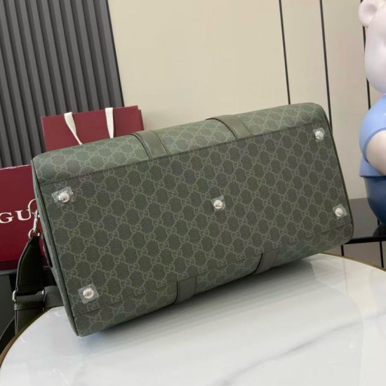 Replica Borsa da viaggio media Gucci GG Monogram 792074 Verde Imitazioni Falso