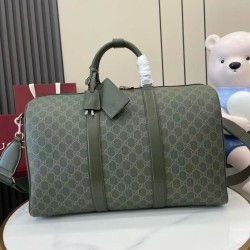 Replica Borsa da viaggio media Gucci GG Monogram 792074 Verde Imitazioni Falso