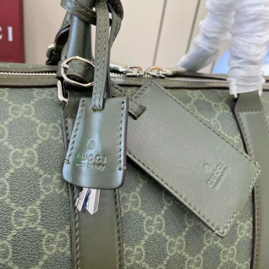 Replica Borsa da viaggio media Gucci GG Monogram 792074 Verde Imitazioni Falso