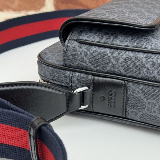 Replica Borsa a tracolla piccola Gucci GG Nero 795479 Imitazioni Falso