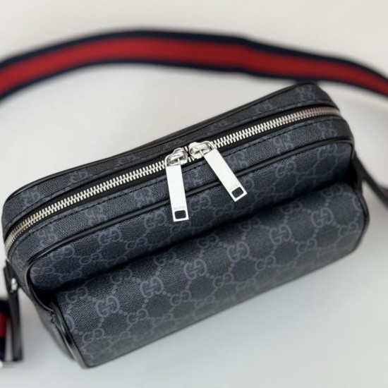 Replica Borsa a tracolla piccola Gucci GG Nero 795479 Imitazioni Falso