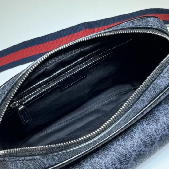Replica Borsa a tracolla piccola Gucci GG Nero 795479 Imitazioni Falso
