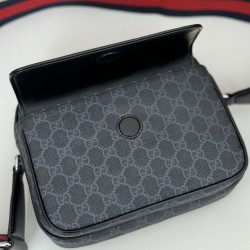 Replica Borsa a tracolla piccola Gucci GG Nero 795479 Imitazioni Falso