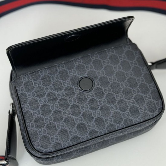 Replica Borsa a tracolla piccola Gucci GG Nero 795479 Imitazioni Falso