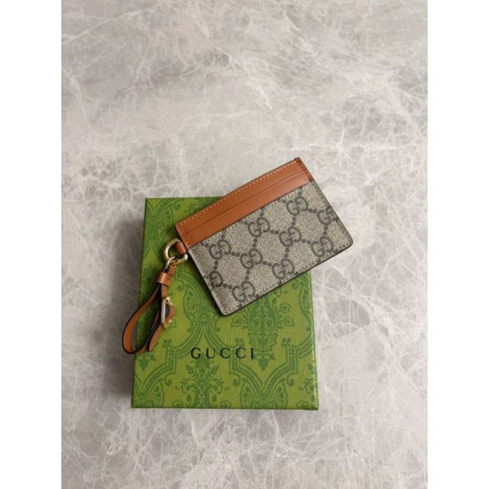 Replica Porta carte Gucci GG Emblem con tracolla 819121 Marrone Imitazioni Falso