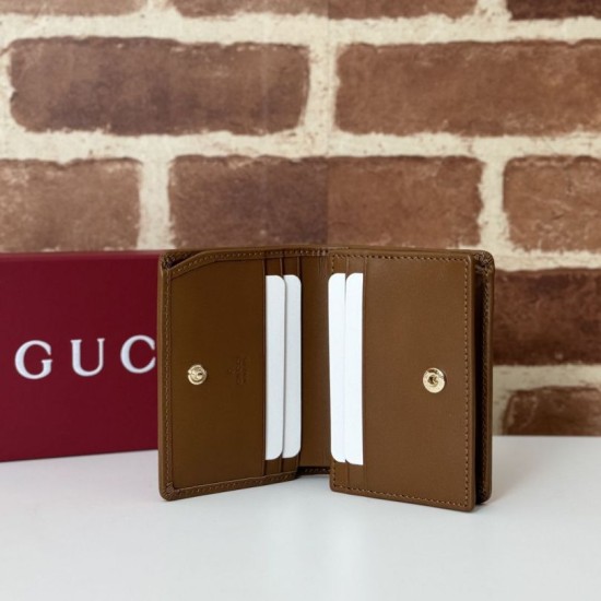 Replica Portafoglio piccolo Gucci GG Emblem 820692 Marrone Imitazioni Falso