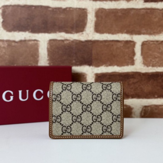 Replica Portafoglio piccolo Gucci GG Emblem 820692 Marrone Imitazioni Falso