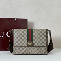 Replica Borsa a tracolla Gucci Ophidia media 834467 Marrone Imitazioni Falso