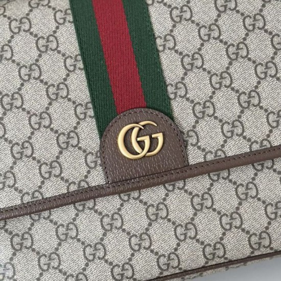 Replica Borsa a tracolla Gucci Ophidia media 834467 Marrone Imitazioni Falso